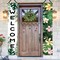2pcs Welcome Summer Door Banner Hawaiian Porch Banners Sign Summer Sunshine Hibiscus Floral Front Door Hanging Decor Banner for Seasonal Home Hawaii Tropical Party Outdoor Decorations